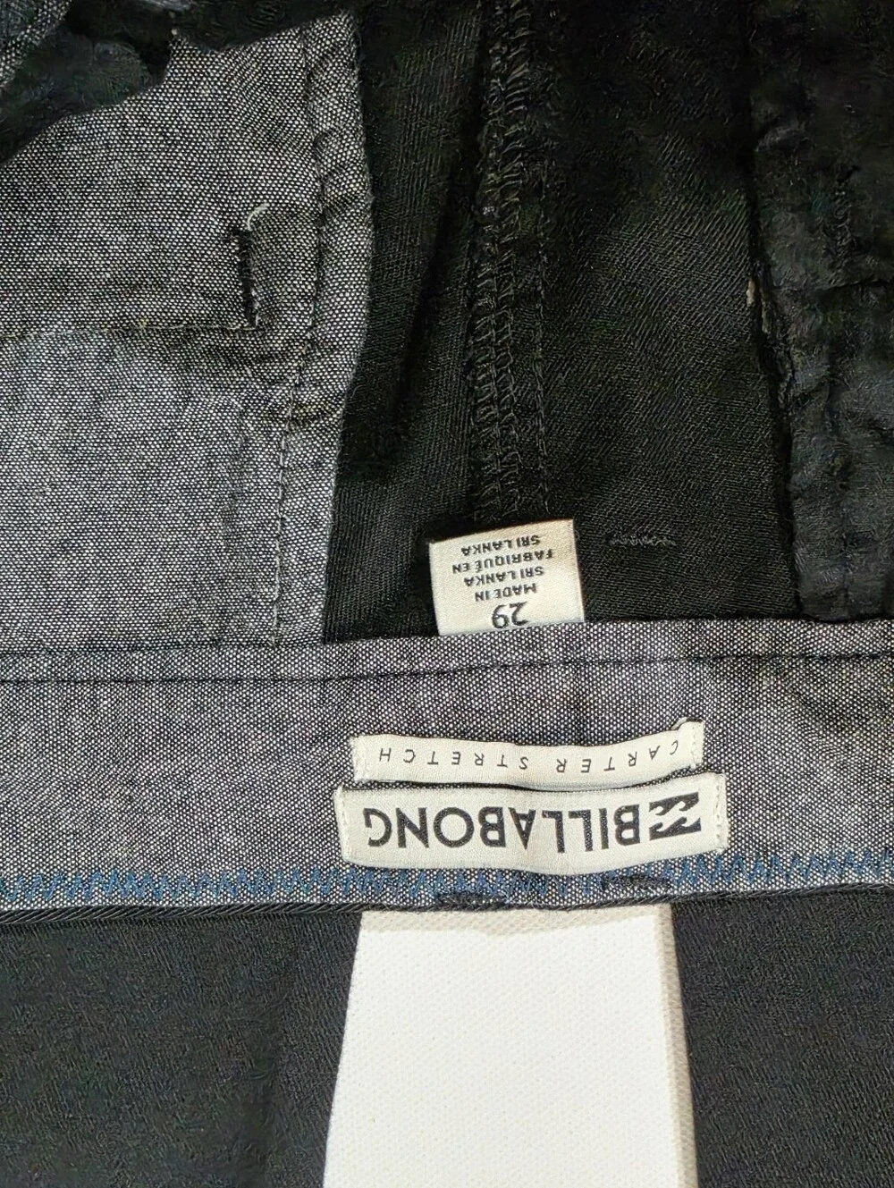 Billabong Carter Chino Stretch Pants Womens 29 Black Low Rise Minimalist